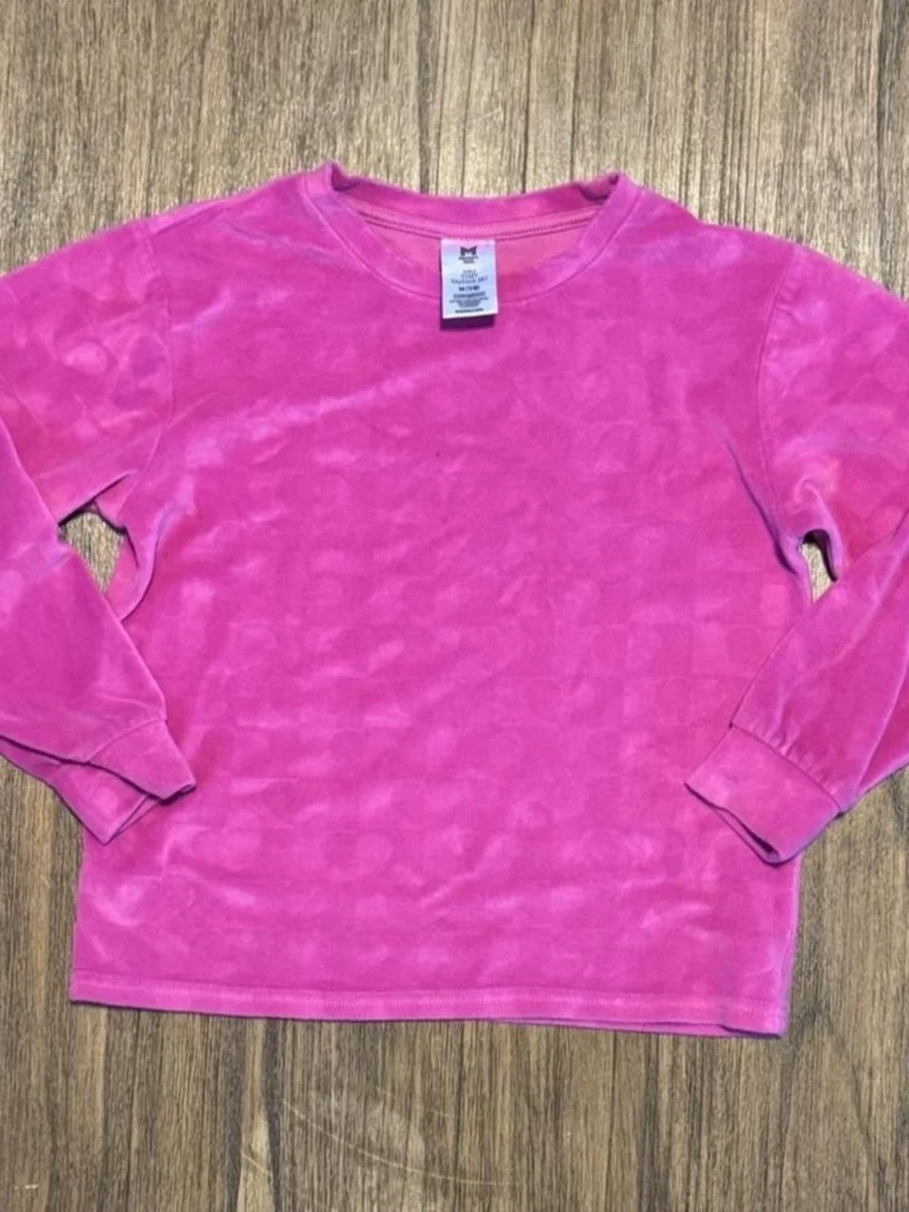 Girls Pink Velour PJ Set